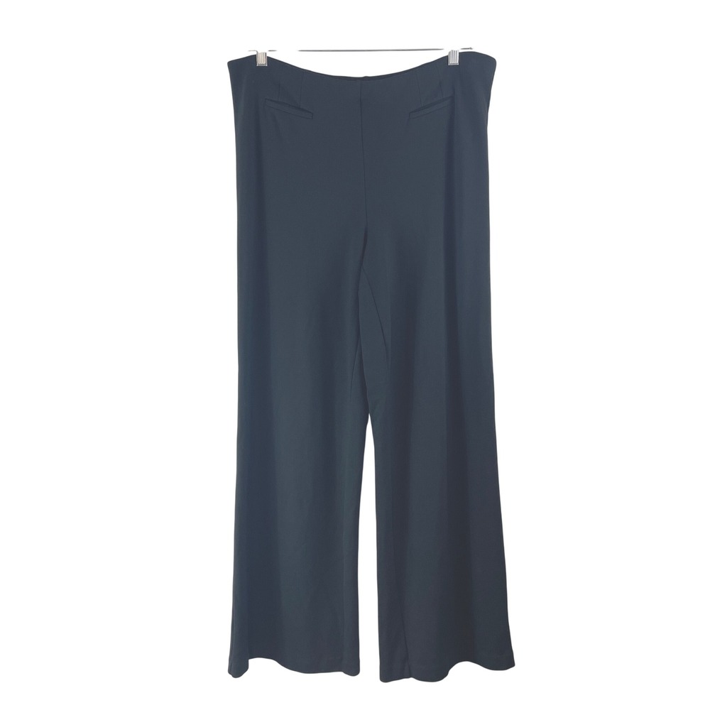 J.Jill Ponte Wide Leg Pants Women L Tall Black Stretch Pull On Trousers Career